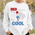 レッド ホワイト クールなアメリカ国旗 アイスキャンディー 面白い 7月4日 長袖tシャツ スウェットシャツ 彼への贈り物