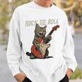 ロックンロール ギター 猫 ビンテージ Rock ギタリスト 猫 長袖tシャツ スウェットシャツ 彼への贈り物