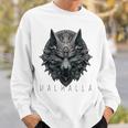 ヴァルハラ ウルフマスク オーディン ルーン文字 北欧コンパス バイキング メンズ レディース 長袖tシャツ スウェットシャツ 彼への贈り物
