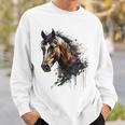 乗馬アート アニマルプリント 馬モチーフ 馬 スウェットシャツ 彼への贈り物