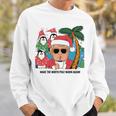北極を再び暖かく 面白い トランプ ホットココアトロピック 長袖tシャツ スウェットシャツ 彼への贈り物
