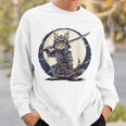 古代忍者猫 日本の子猫 刀猫 サムライキャット スウェットシャツ 彼への贈り物