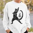 太極拳の練習をしている陽気な猫 陰陽 スウェットシャツ 彼への贈り物