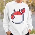 愛らしい かわいい ちび 和 ポケット カワイイ カニ スウェットシャツ 彼への贈り物