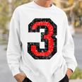 数字 3 ヴィンテージブラック&レッド スウェットシャツ 彼への贈り物