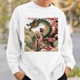 日本 浮世絵 桜 着物 竜 綺麗 日本髪 スウェットシャツ 彼への贈り物