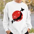 日本 赤 太陽 日本 列島 地図 かっこいい 国旗 スタイル スウェットシャツ 彼への贈り物