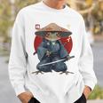 日本の侍カエルの戦士浮世サムライヒキガエルバックプリント。 スウェットシャツ 彼への贈り物