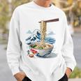 日本の麺スープ ラーメン 浮世絵 日本波 ヴィンテージ スウェットシャツ 彼への贈り物