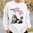 日本美術 メインクーン 猫 桜 桜 スウェットシャツ 彼への贈り物