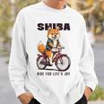 柴犬 いぬ イラスト 柴犬好き 犬好き 自転車 かわいい おもしろ レトロ Ride For Life's Joy 長袖tシャツ スウェットシャツ 彼への贈り物