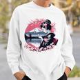 桜 さくら 芸者 富士山 日本のグラフィック スウェットシャツ 彼への贈り物