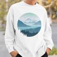 湖 森 風景 山 シルエット 長袖tシャツ スウェットシャツ 彼への贈り物