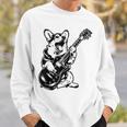 犬 ギタリスト ギター ペンブローク ウェールズ コーギー パパ ママ スウェットシャツ 彼への贈り物