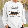 犬の解剖学ドーベルマン犬 長袖tシャツ スウェットシャツ 彼への贈り物