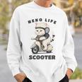 猫 ネコ 白猫 イラスト 原付 スクーター バイク 猫好き バイク好き かわいい おもしろ レトロ Neko Life 長袖tシャツ スウェットシャツ 彼への贈り物
