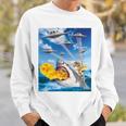 猫に乗って火を吐くサメレインボーレーザータコス 長袖tシャツ スウェットシャツ 彼への贈り物