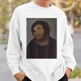 猿のイエスの絵、台無しにされたキリスト、フレスコ、ボッチドアートミーム。 スウェットシャツ 彼への贈り物