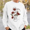 蛇爬虫類 蛇 バラ 花 爬虫類 ギフト スウェットシャツ 彼への贈り物