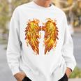 裏面に燃える天使の翼 火の羽 スウェットシャツ 彼への贈り物
