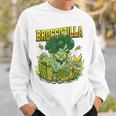 都市を攻撃する巨大なブロッコリーモンスター面白いブロッコリー スウェットシャツ 彼への贈り物