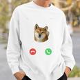 面白いtシャツ 柴犬 着信 イヌ わんこ メンズ 犬好き グッズ かわいい おもしろ 面白い 服 ネタ 長袖tシャツ スウェットシャツ 彼への贈り物