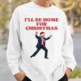 面白いトランプサンタハット、クリスマスに家に帰るよ 長袖tシャツ スウェットシャツ 彼への贈り物