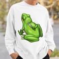 面白い邪悪なカエル サカラスティック 怒っているカエル かわいい 不機嫌な狂気 スウェットシャツ 彼への贈り物