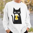 面白い黒猫はビールが大好きおもしろいビール好き スウェットシャツ 彼への贈り物