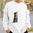 飼い主を見ているボーダーコリー 農場の犬 スウェットシャツ 彼への贈り物