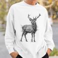 鹿 絵 グラフィック 動物 アート モチーフ 鹿 スウェットシャツ 彼への贈り物