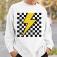黄色の稲妻チェッカー審美的レーシング 長袖tシャツ スウェットシャツ 彼への贈り物