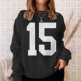 15番のカレッジスポーツスタイル。ホワイト。 スウェットシャツ 彼女への贈り物