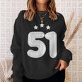 51 歳の誕生日番号 51 バルーン 51 歳の誕生日 スウェットシャツ 彼女への贈り物