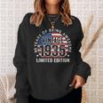 90Th Birthday Vintage 1935 90 Years Old Usa Flag Sweatshirt Gifts for Her