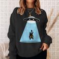 Alien Cat Abduction Ufo Cat Alien Abduction スウェットシャツ 彼女への贈り物
