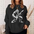 Bigfoot Playing Guitar Rock And Roll Music Band Sasquatch Sweatshirt Gifts for Her