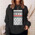 Bocci ぼっち ロゴ 総柄 緑 赤 イタリア国旗風【変なデザイン屋さん】陰キャ オタク ブランド パロディ 面白 スウェットシャツ 彼女への贈り物