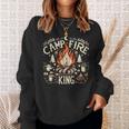 Campfire King おもしろキャンプギフト 焚き火 スウェットシャツ 彼女への贈り物