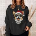 Corgi サンタハット 面白い かわいい 犬 ママ お父さん クリスマス スウェットシャツ 彼女への贈り物