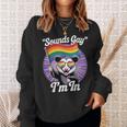 Cute Lgbtq Possum Holding Flag With Sounds Gay Quote Sweatshirt Gifts for Her