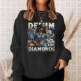 Denim And Diamonds African Melanin Swag Cowgirls Western Sweatshirt Gifts for Her