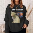 I Eat Cement Cursed Cat Weirdpecific Meme スウェットシャツ 彼女への贈り物