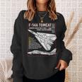 F-14 Tomcat Us American Carrier航空機 ブループリント スウェットシャツ 彼女への贈り物