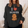 Baby Beavers Minimalist Cute I Love Beaver スウェットシャツ 彼女への贈り物