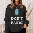 Golang Gopher プログラミング ユーモア Don't Panic Coding Developer スウェットシャツ 彼女への贈り物