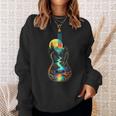 Guitar Lake Reflections Forest Pine Tree Moon Camp Guitarist Sweatshirt Gifts for Her