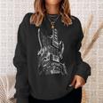 Guitarra Eléctrica Blanco Y Negro Diseño Arte Rock Blues Metal Camisa de entrenamiento Regalos para ella