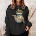 Japanese Kawaii Ramen Reptile Leopard Gecko ヒョウモントカゲモドキ スウェットシャツ 彼女への贈り物