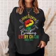 Junenth Freedom Breaking Chains Since 1865 Black Pride Sweatshirt Gifts for Her